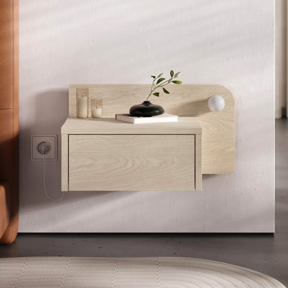 Κομοδίνο επιτοίχιο Dotta Megapap με LED χρώμα light oak 52x33,6x28εκ. - Hippiehome.gr
