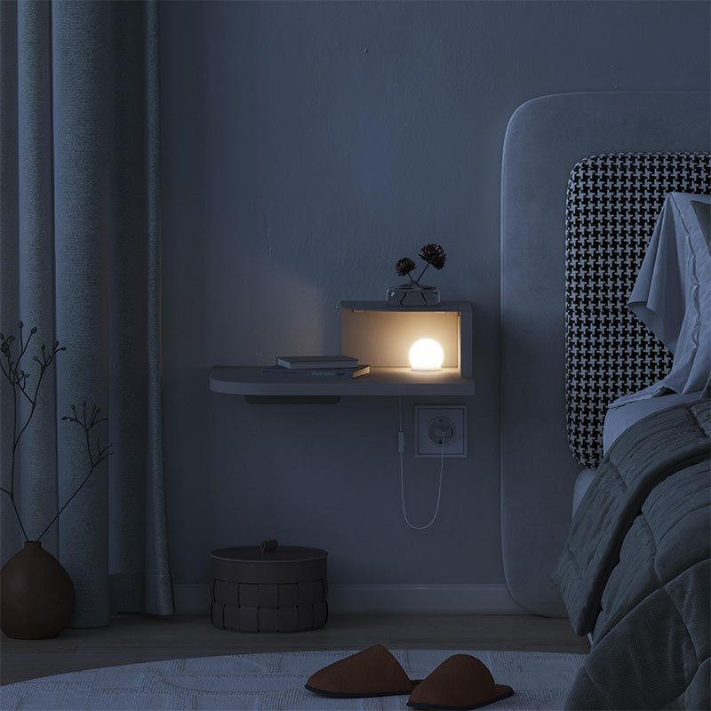 Κομοδίνο επιτοίχιο Luno Megapap με LED χρώμα sandstone 40x30x16,2εκ. - Hippiehome.gr