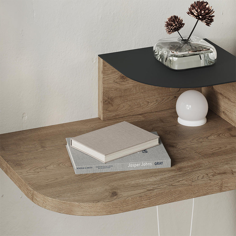Κομοδίνο επιτοίχιο Luno Megapap με LED χρώμα sepet oak 40x30x16,2εκ. - Hippiehome.gr