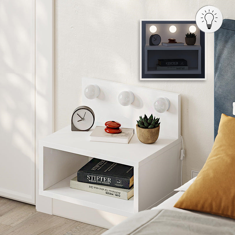 Κομοδίνο επιτοίχιο Treo Megapap με LED χρώμα λευκό 40x30x33,8εκ. - Hippiehome.gr