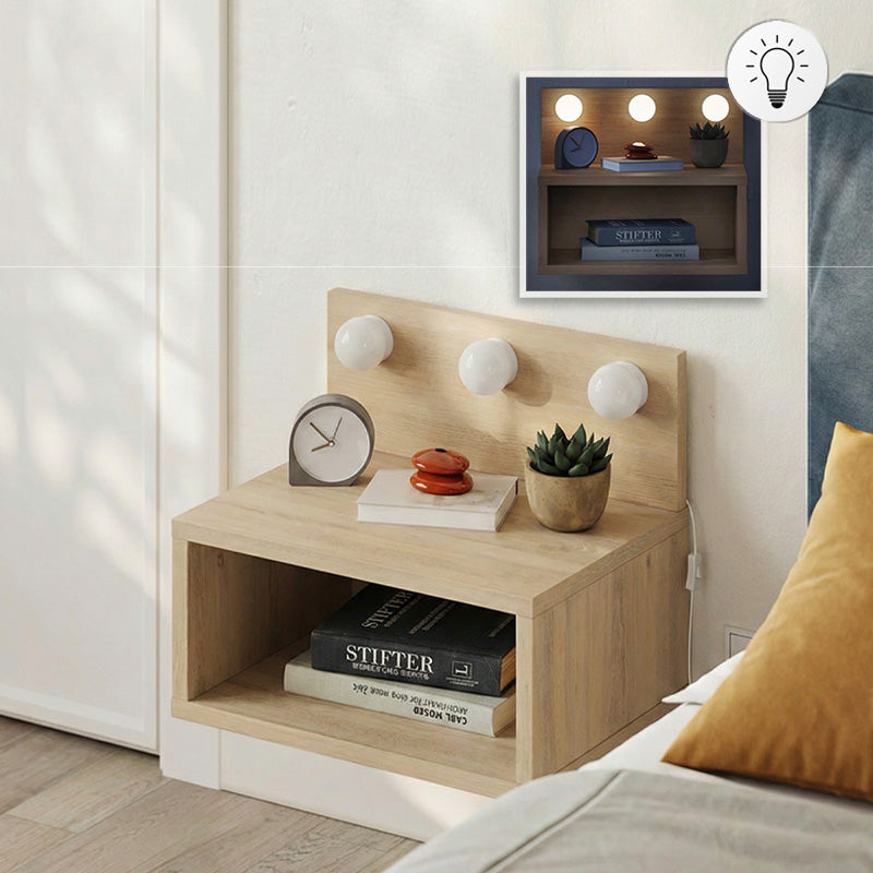 Κομοδίνο επιτοίχιο Treo Megapap με LED χρώμα sapphire oak 40x30x33,8εκ. - Hippiehome.gr