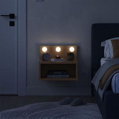 Κομοδίνο επιτοίχιο Treo Megapap με LED χρώμα sapphire oak 40x30x33,8εκ. - Hippiehome.gr