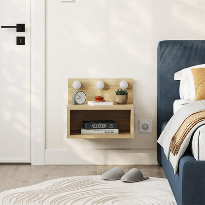 Κομοδίνο επιτοίχιο Treo Megapap με LED χρώμα sapphire oak 40x30x33,8εκ. - Hippiehome.gr