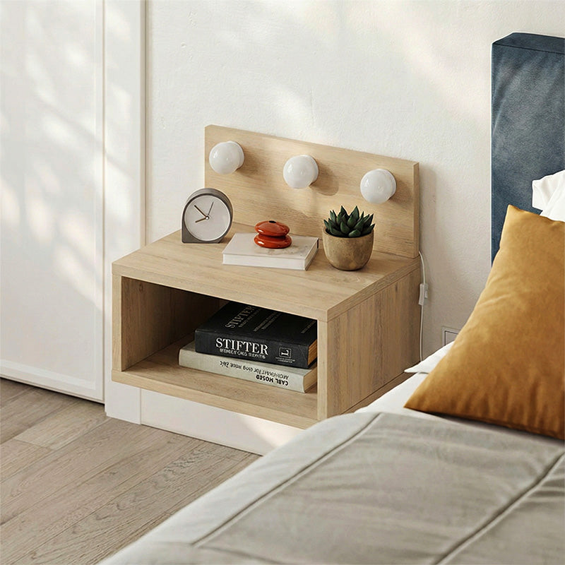 Κομοδίνο επιτοίχιο Treo Megapap με LED χρώμα sapphire oak 40x30x33,8εκ. - Hippiehome.gr