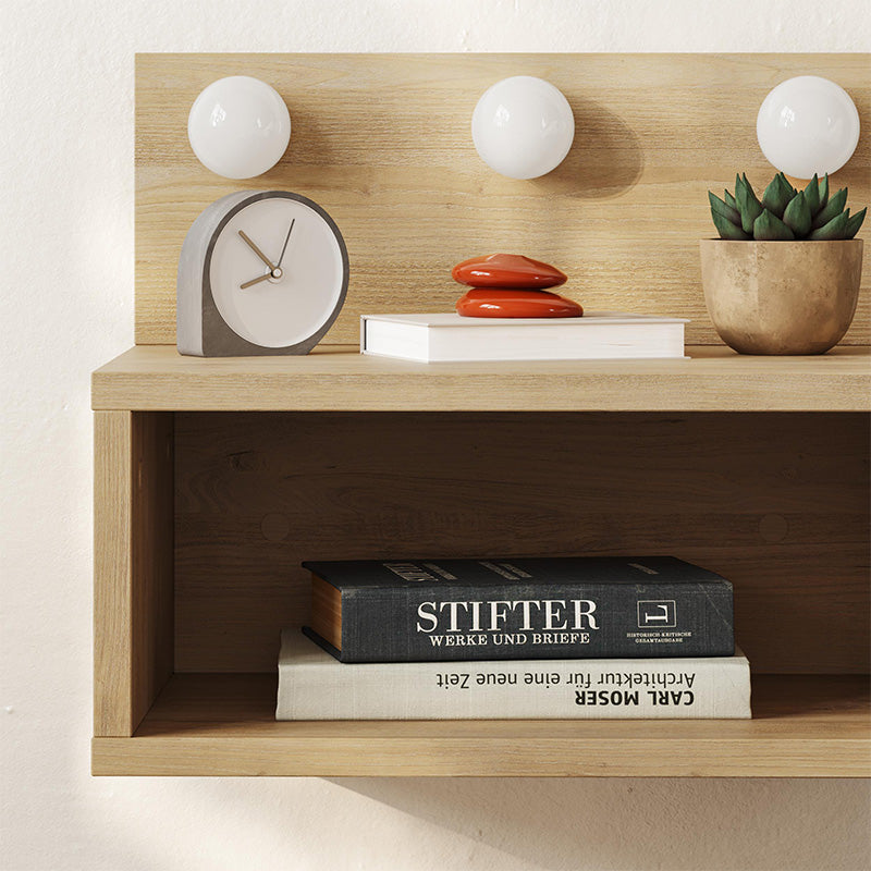 Κομοδίνο επιτοίχιο Treo Megapap με LED χρώμα sapphire oak 40x30x33,8εκ. - Hippiehome.gr