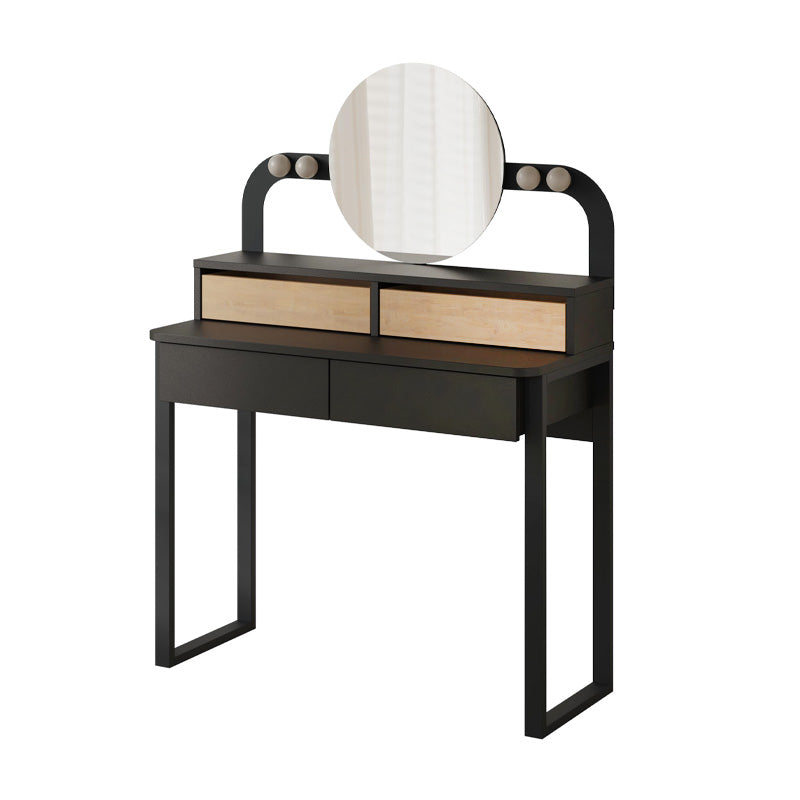 Τουαλέτα με καθρέπτη Lora Megapap με LED χρώμα μαύρο - sapphire oak 96x40x133,4εκ. - Hippiehome.gr