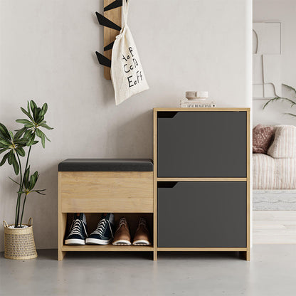 Παπουτσοθήκη Haven Megapap χρώμα sapphire oak - ανθρακί 101x35x80,4εκ. - Hippiehome.gr