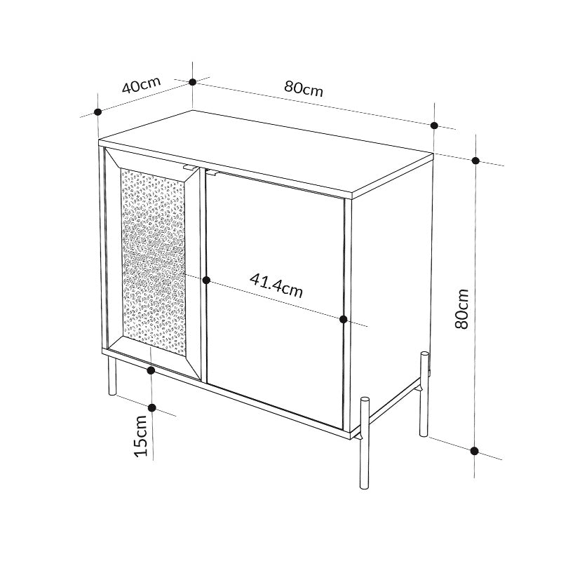 Μπουφές Naive Megapap χρώμα sapphire oak 80x40x80εκ. - Hippiehome.gr
