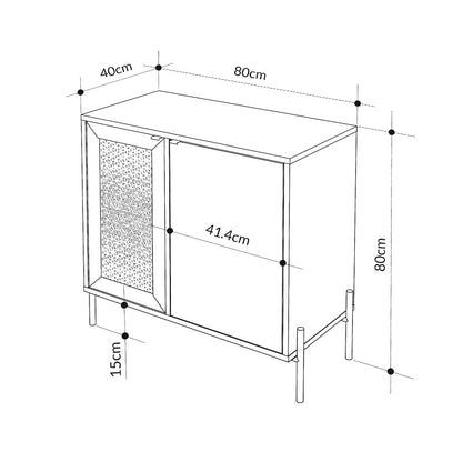 Μπουφές Naive Megapap χρώμα sapphire oak 80x40x80εκ. - Hippiehome.gr