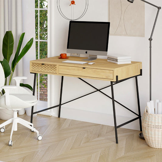 Γραφείο εργασίας Naive Megapap χρώμα sapphire oak 113,4x60x77,5εκ. - Hippiehome.gr