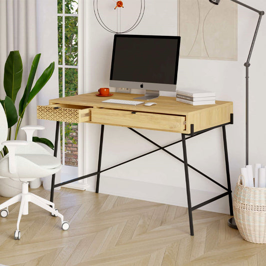 Γραφείο εργασίας Naive Megapap χρώμα sapphire oak 113,4x60x77,5εκ. - Hippiehome.gr