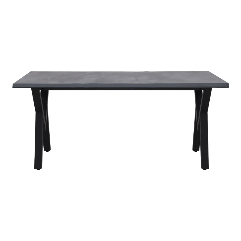 Τραπέζι Walter Megapap Mdf - μεταλλικό χρώμα σκούρο γκρι σκυροδέματος 140x80x75εκ. - Hippiehome.gr