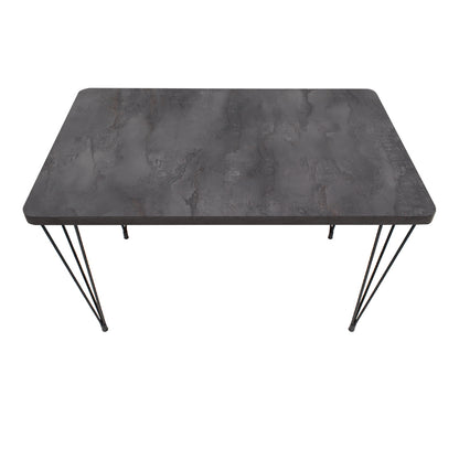 Τραπέζι Roger Megapap Mdf - μεταλλικό χρώμα σκούρο γκρι σκυροδέματος 120x70x75εκ. - Hippiehome.gr