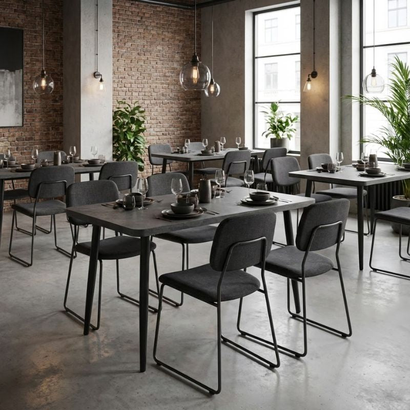 Τραπέζι Levico Megapap Mdf - μεταλλικό χρώμα σκούρο γκρι σκυροδέματος 120x70x75εκ. - Hippiehome.gr