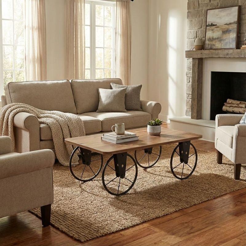 Τραπεζάκι σαλονιού Jemmy Megapap Mdf - μεταλλικό χρώμα ακακίας 90x55x33εκ. - Hippiehome.gr