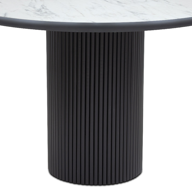 Τραπέζι Borno Megapap χρώμα μαύρο - λευκό εφέ μαρμάρου Ø115x79 εκ. - Hippiehome.gr