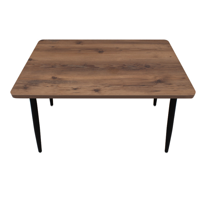 Τραπέζι Levico Megapap Mdf - μεταλλικό χρώμα καπνιστή καρυδιά 130x75x75εκ. - Hippiehome.gr