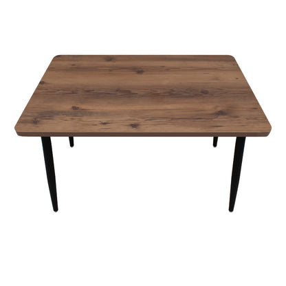 Τραπέζι Levico Megapap Mdf - μεταλλικό χρώμα καπνιστή καρυδιά 130x75x75εκ. - Hippiehome.gr