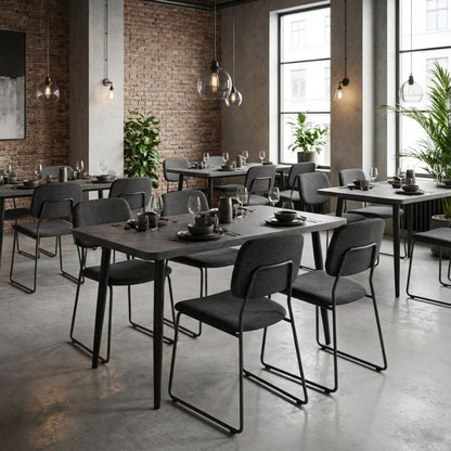 Τραπέζι Levico Megapap Mdf - μεταλλικό χρώμα σκούρο γκρι σκυροδέματος 130x75x75εκ. - Hippiehome.gr