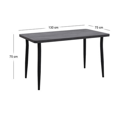 Τραπέζι Levico Megapap Mdf - μεταλλικό χρώμα σκούρο γκρι σκυροδέματος 130x75x75εκ. - Hippiehome.gr