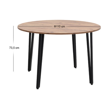 Τραπέζι Zeno Megapap χρώμα ακακίας Ø110x73,5εκ. - Hippiehome.gr