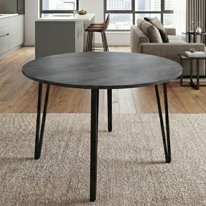 Τραπέζι Zeno Megapap χρώμα σκούρο γκρι σκυροδέματος Ø110x73,5εκ. - Hippiehome.gr