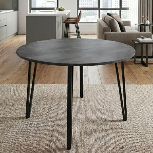Τραπέζι Zeno Megapap χρώμα σκούρο γκρι σκυροδέματος Ø110x73,5εκ. - Hippiehome.gr