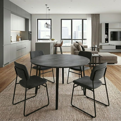 Τραπέζι Zeno Megapap χρώμα σκούρο γκρι σκυροδέματος Ø110x73,5εκ. - Hippiehome.gr