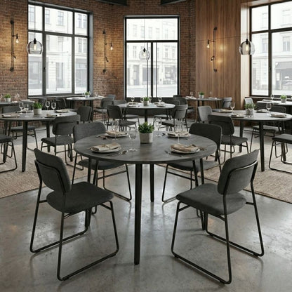 Τραπέζι Zeno Megapap χρώμα σκούρο γκρι σκυροδέματος Ø110x73,5εκ. - Hippiehome.gr