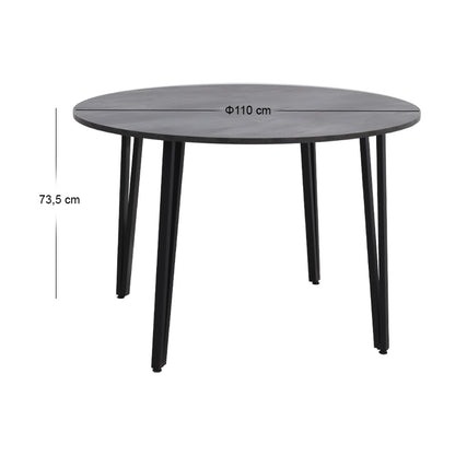 Τραπέζι Zeno Megapap χρώμα σκούρο γκρι σκυροδέματος Ø110x73,5εκ. - Hippiehome.gr