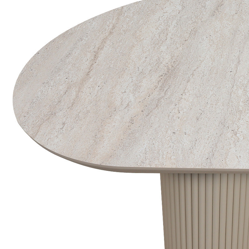 Τραπέζι Hazar Megapap Mdf χρώμα travertine - sandstone 180x90x77εκ. - Hippiehome.gr