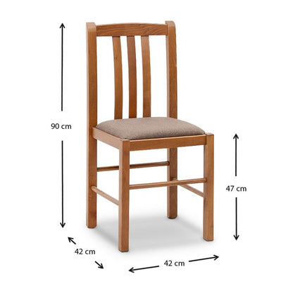 Καρέκλα τραπεζαρίας Derry Megapap από μασίφ ξύλο οξιάς χρώμα καρυδί 42x42x90εκ. - Hippiehome.gr