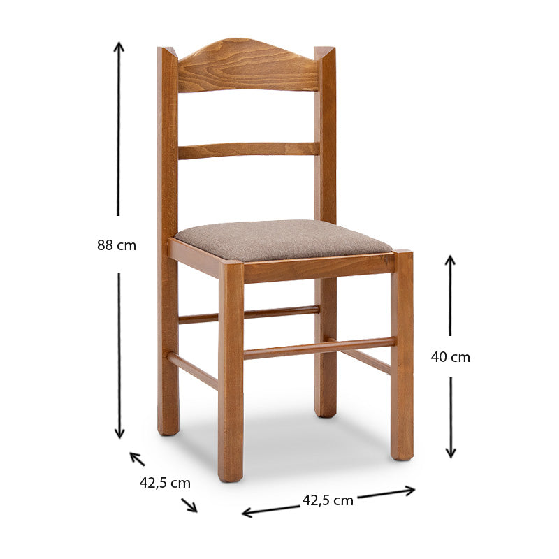 Καρέκλα τραπεζαρίας Virginia Megapap από μασίφ ξύλο οξιάς χρώμα καρυδί 42,5x42,5x88εκ. - Hippiehome.gr
