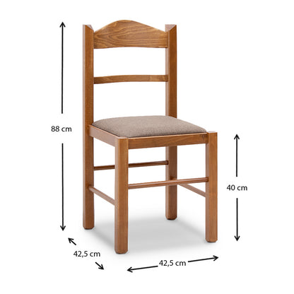Καρέκλα τραπεζαρίας Virginia Megapap από μασίφ ξύλο οξιάς χρώμα καρυδί 42,5x42,5x88εκ. - Hippiehome.gr