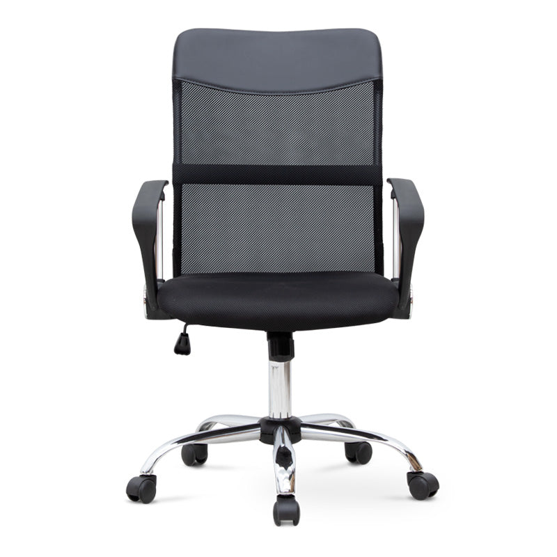 Καρέκλα γραφείου Franco Megapap με ύφασμα Mesh χρώμα μαύρο 59x57x95/105εκ. - Hippiehome.gr
