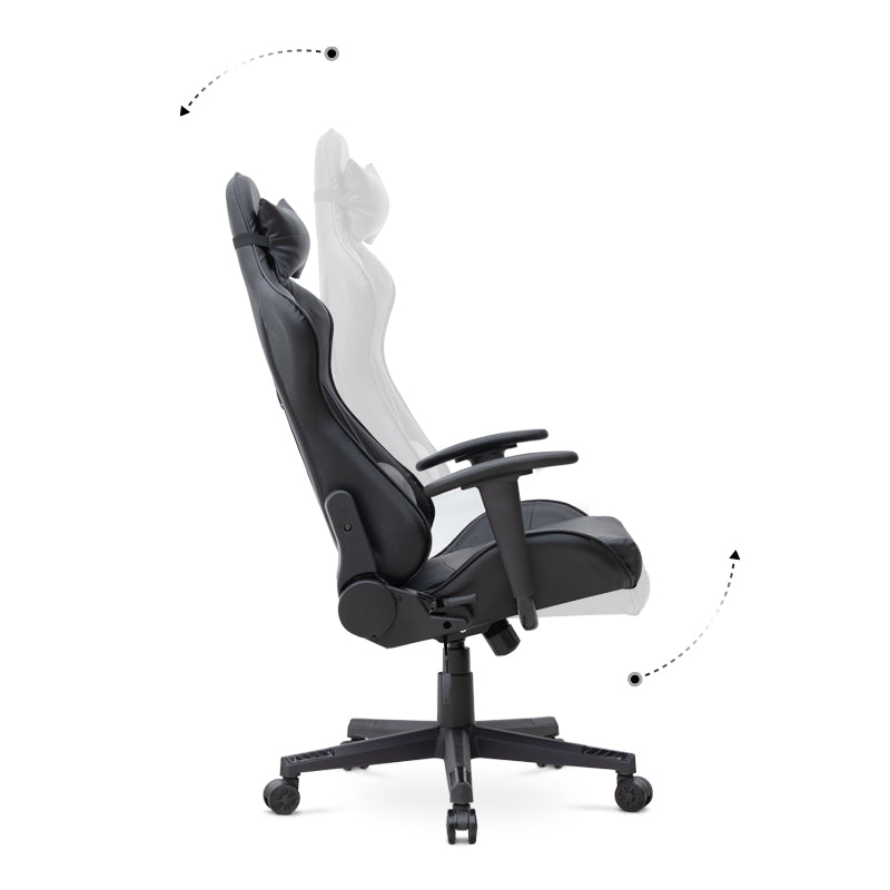 Καρέκλα γραφείου Gaming Alonso Megapap από τεχνόδερμα χρώμα μαύρο 67x70x125/135 εκ. - Hippiehome.gr