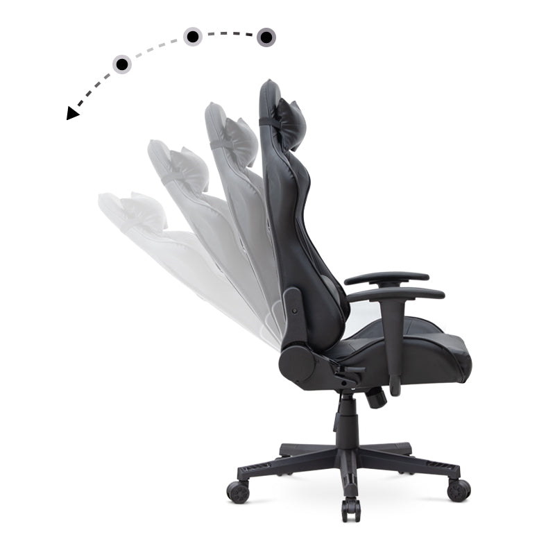 Καρέκλα γραφείου Gaming Alonso Megapap από τεχνόδερμα χρώμα μαύρο 67x70x125/135 εκ. - Hippiehome.gr