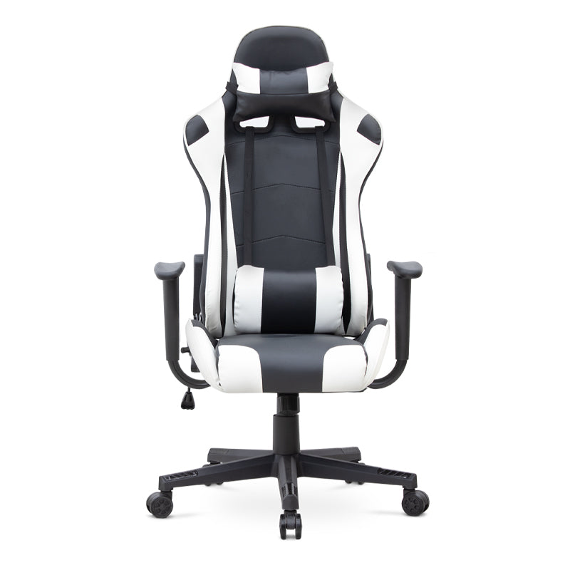 Καρέκλα γραφείου Gaming Alonso Megapap από τεχνόδερμα χρώμα λευκό - μαύρο 67x70x125/135 εκ. - Hippiehome.gr