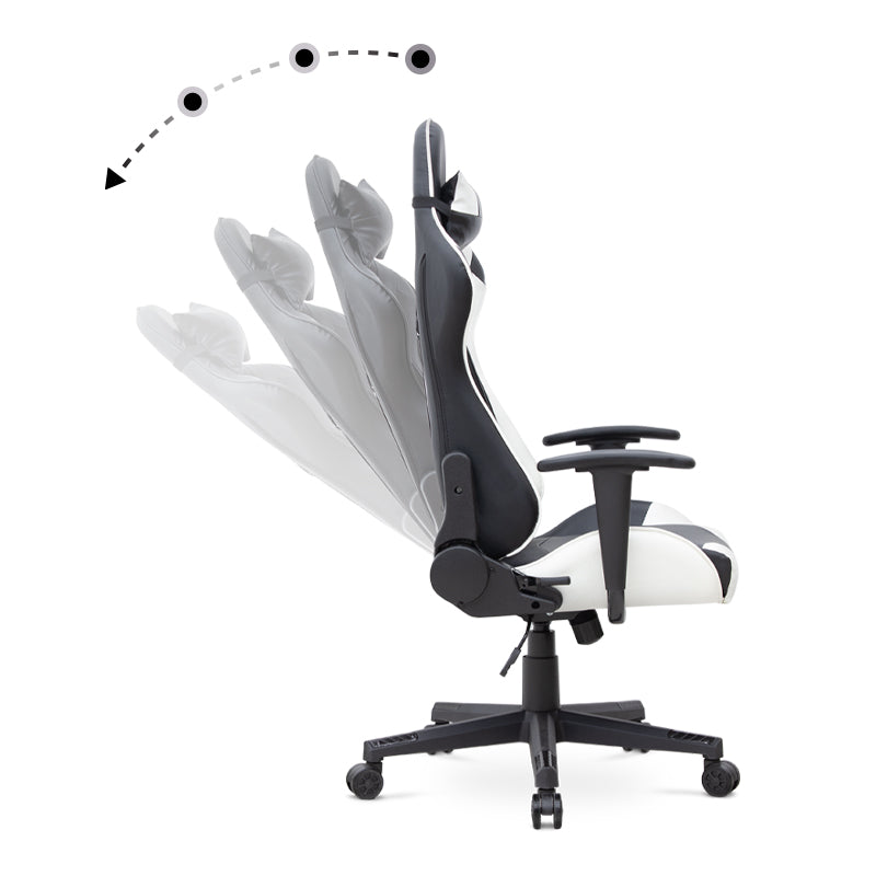 Καρέκλα γραφείου Gaming Alonso Megapap από τεχνόδερμα χρώμα λευκό - μαύρο 67x70x125/135 εκ. - Hippiehome.gr