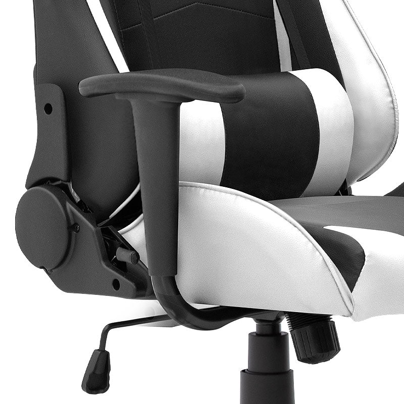 Καρέκλα γραφείου Gaming Alonso Megapap από τεχνόδερμα χρώμα λευκό - μαύρο 67x70x125/135 εκ. - Hippiehome.gr