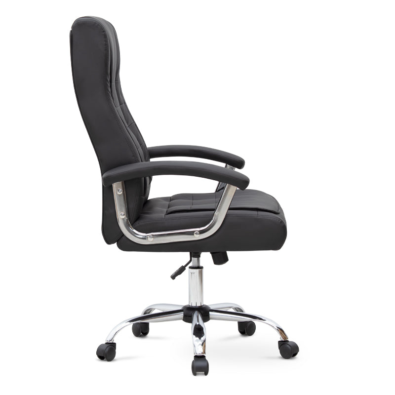 Καρέκλα γραφείου διευθυντική Vision Megapap από τεχνόδερμα χρώμα μαύρο 63x70x112/120εκ. - Hippiehome.gr