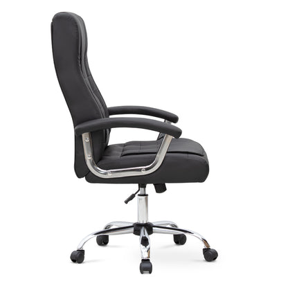 Καρέκλα γραφείου διευθυντική Vision Megapap από τεχνόδερμα χρώμα μαύρο 63x70x112/120εκ. - Hippiehome.gr