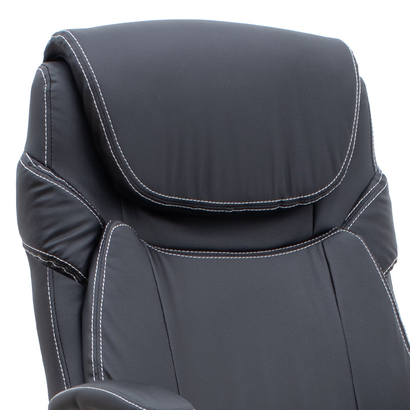 Καρέκλα γραφείου διευθυντική Gustavo Megapap από τεχνόδερμα χρώμα μαύρο 69x65x116/126εκ. - Hippiehome.gr