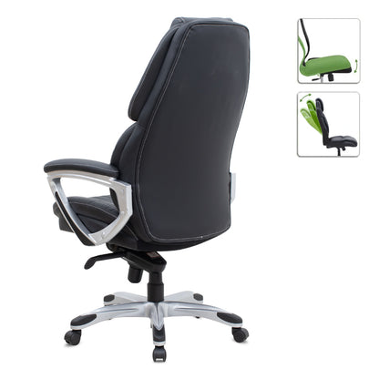 Καρέκλα γραφείου διευθυντική Duke Megapap από τεχνόδερμα χρώμα μαύρο 72x70x120/125εκ. - Hippiehome.gr