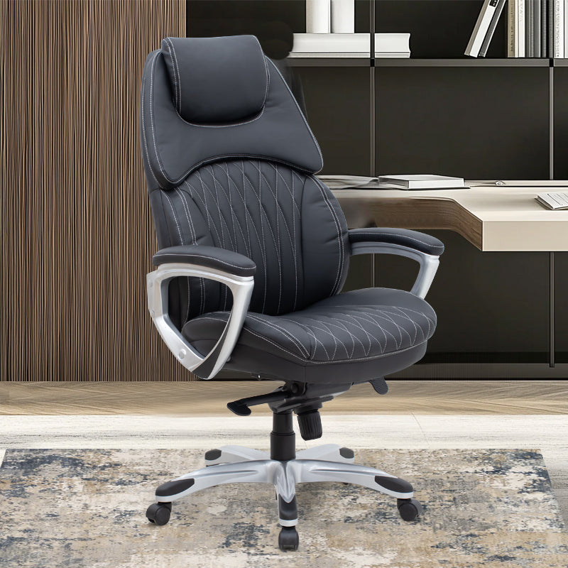 Καρέκλα γραφείου διευθυντική Duke Megapap από τεχνόδερμα χρώμα μαύρο 72x70x120/125εκ. - Hippiehome.gr