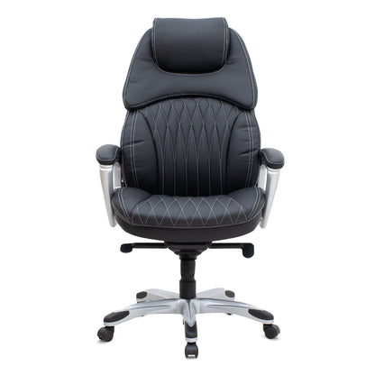 Καρέκλα γραφείου διευθυντική Duke Megapap από τεχνόδερμα χρώμα μαύρο 72x70x120/125εκ. - Hippiehome.gr