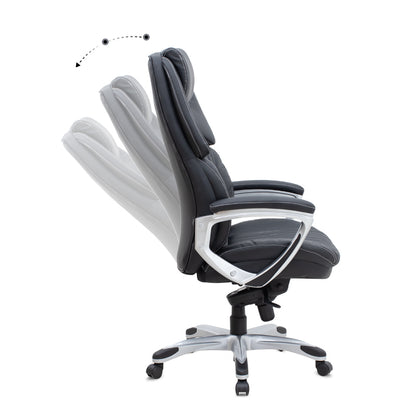 Καρέκλα γραφείου διευθυντική Duke Megapap από τεχνόδερμα χρώμα μαύρο 72x70x120/125εκ. - Hippiehome.gr