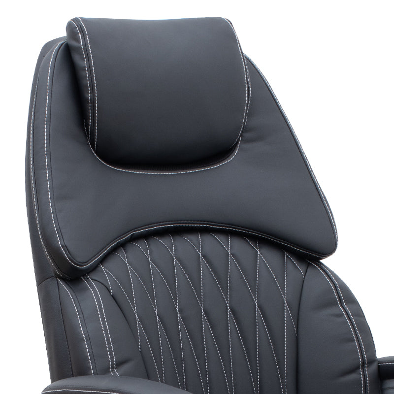 Καρέκλα γραφείου διευθυντική Duke Megapap από τεχνόδερμα χρώμα μαύρο 72x70x120/125εκ. - Hippiehome.gr