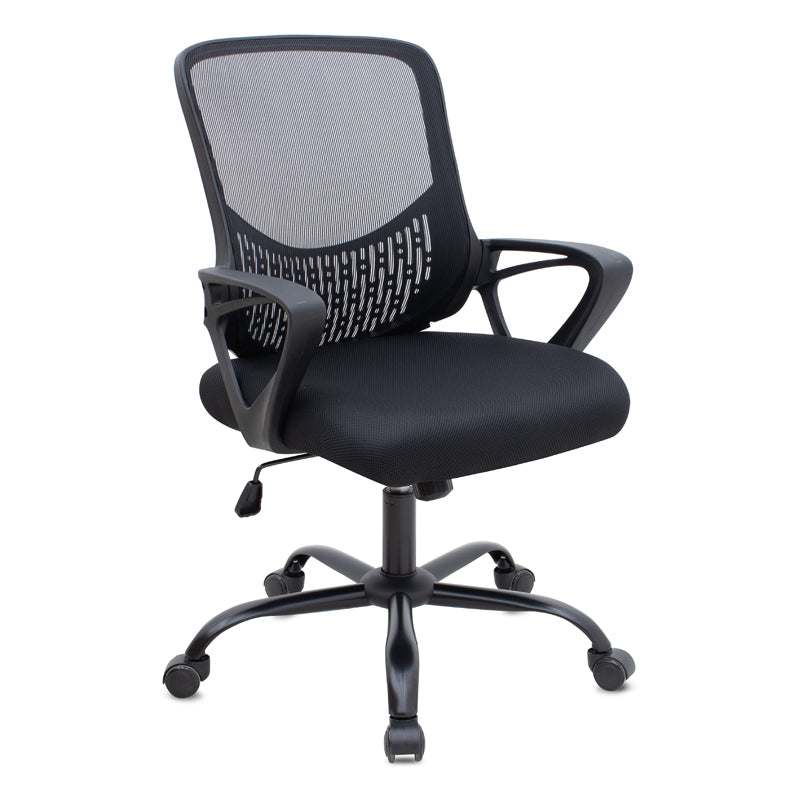 Καρέκλα γραφείου Freda Megapap με ύφασμα Mesh χρώμα μαύρο 65x65x90/100εκ. - Hippiehome.gr