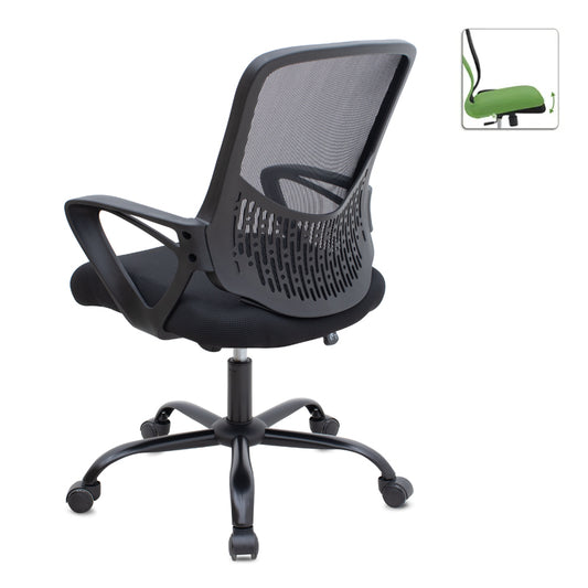 Καρέκλα γραφείου Freda Megapap με ύφασμα Mesh χρώμα μαύρο 65x65x90/100εκ. - Hippiehome.gr